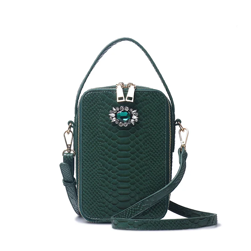 Классическая Очаровательная Хрустальная Сумка тоут из кожи питона сумка через