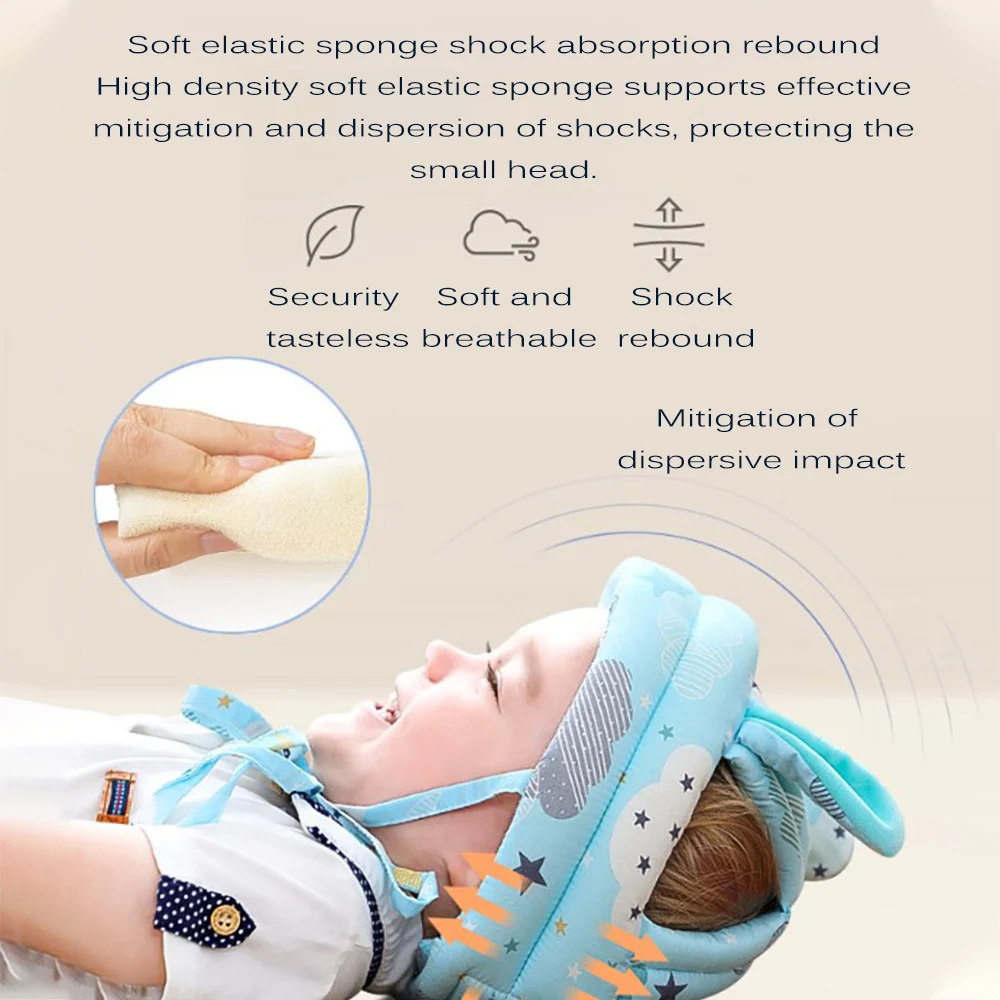 

Baby Hats Safety Learn to Walk Caps Infant Protective Hat Helmet For Baby Cotton Toddler Anti-collision Cap Newborn Adjustable
