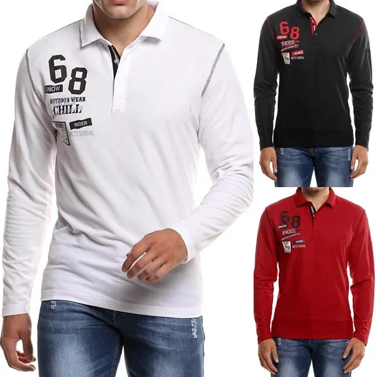 Модные милые Весенняя Мужская футболка с длинными рукавами принтом в виде цифр