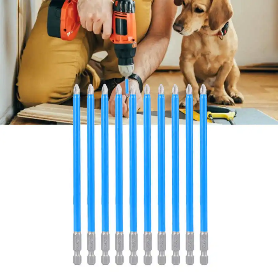 10 шт. PH2X150mm насадки для отвертки Нескользящие S2 сплав Сталь Магнитный съемник