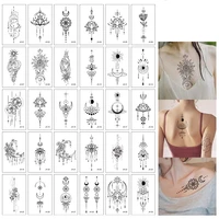 30pcs womens temporary tattoo stickers waterproof lotus moon false tattoo disposable decorative decals human body art men women