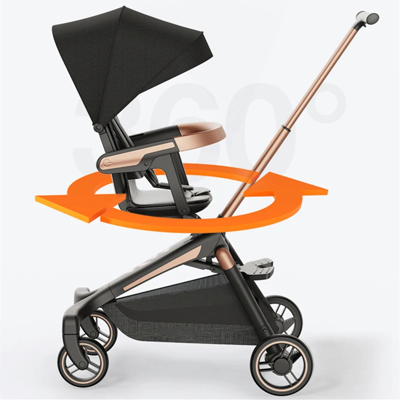 Детская легкая коляска летняя складная детская с вращением на 360 градусов