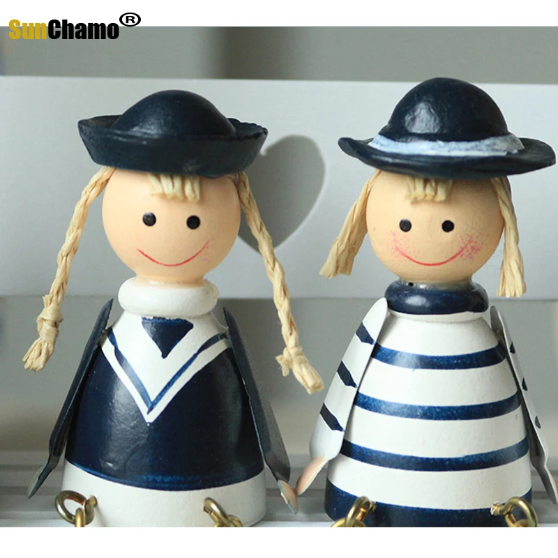 2 пары морских деревянных моряков куклы ручной работы сидящие сидячие игрушки