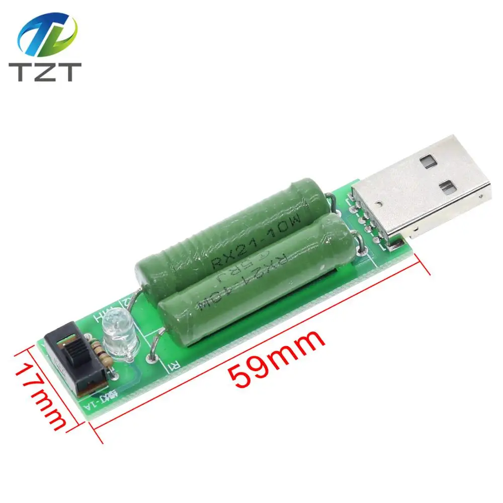 Цифровой измеритель тока TZT мини резистор с USB портом для разрядки и нагрузки
