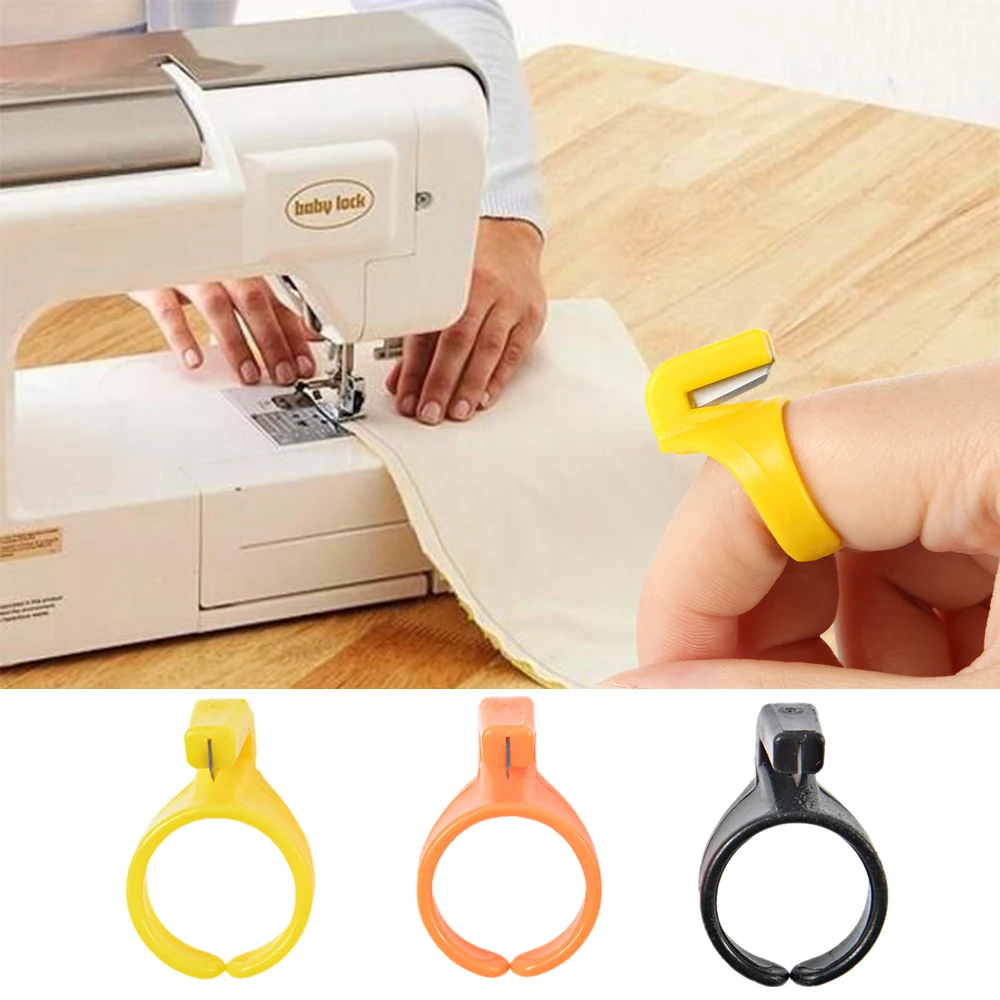 3-шт. Набор новых пластиковых наперстков, резательной нити, пальцевых лезвий, игольных машинных принадлежностей.