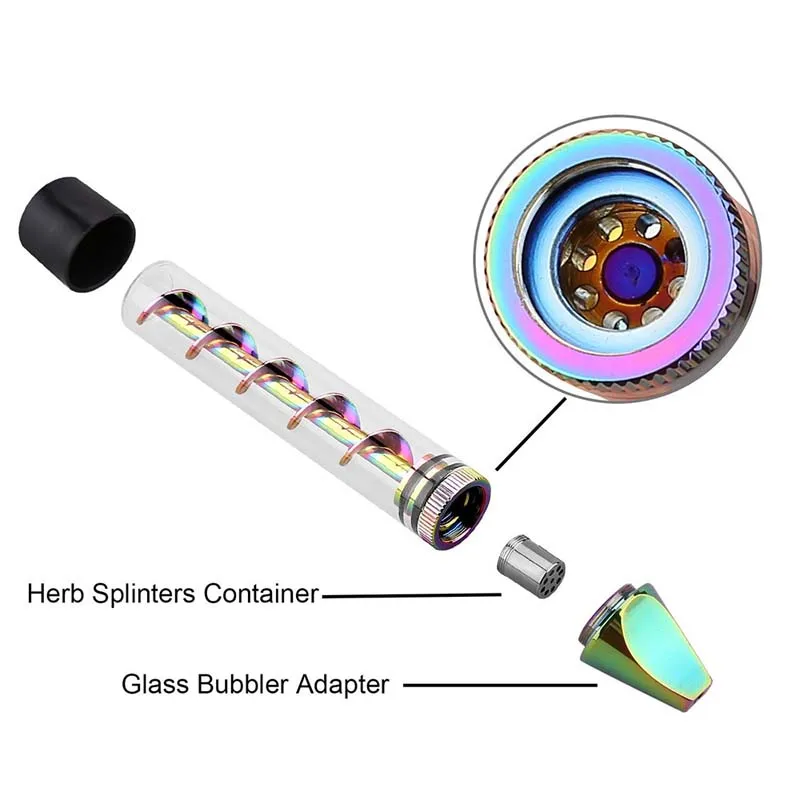 

10pcs Evaporator pen duckbill kit smoke filter spiral pipe dry burning atomizer Glass tube cigarette holder filter smoking pipe