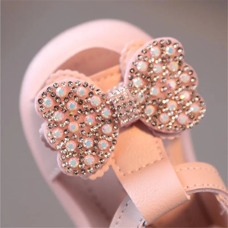 Sandalias deportivas de ocio para ni&ntilde;os y ni&ntilde;as, zapatos Baotou de princesa con lazo de fondo suave, antideslizantes, novedad de verano-5
