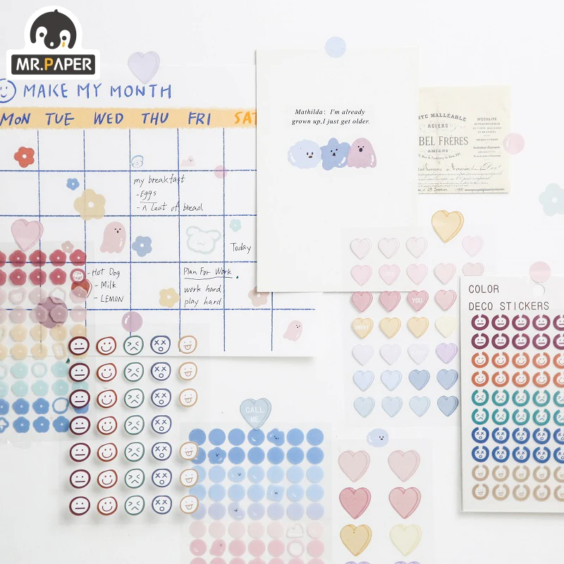 Наклейки Mr.paper 3 шт. водонепроницаемые стикеры на летний день креативные