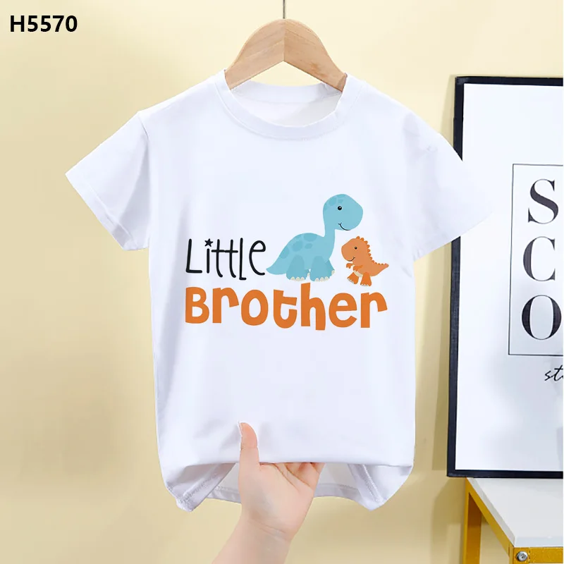 Brothers Cousin Family Tshirt Big Brother Dinosaur Cute Animal Printed Family Tshirt Best Friend Cousin Tops Tee Shirts images - 6