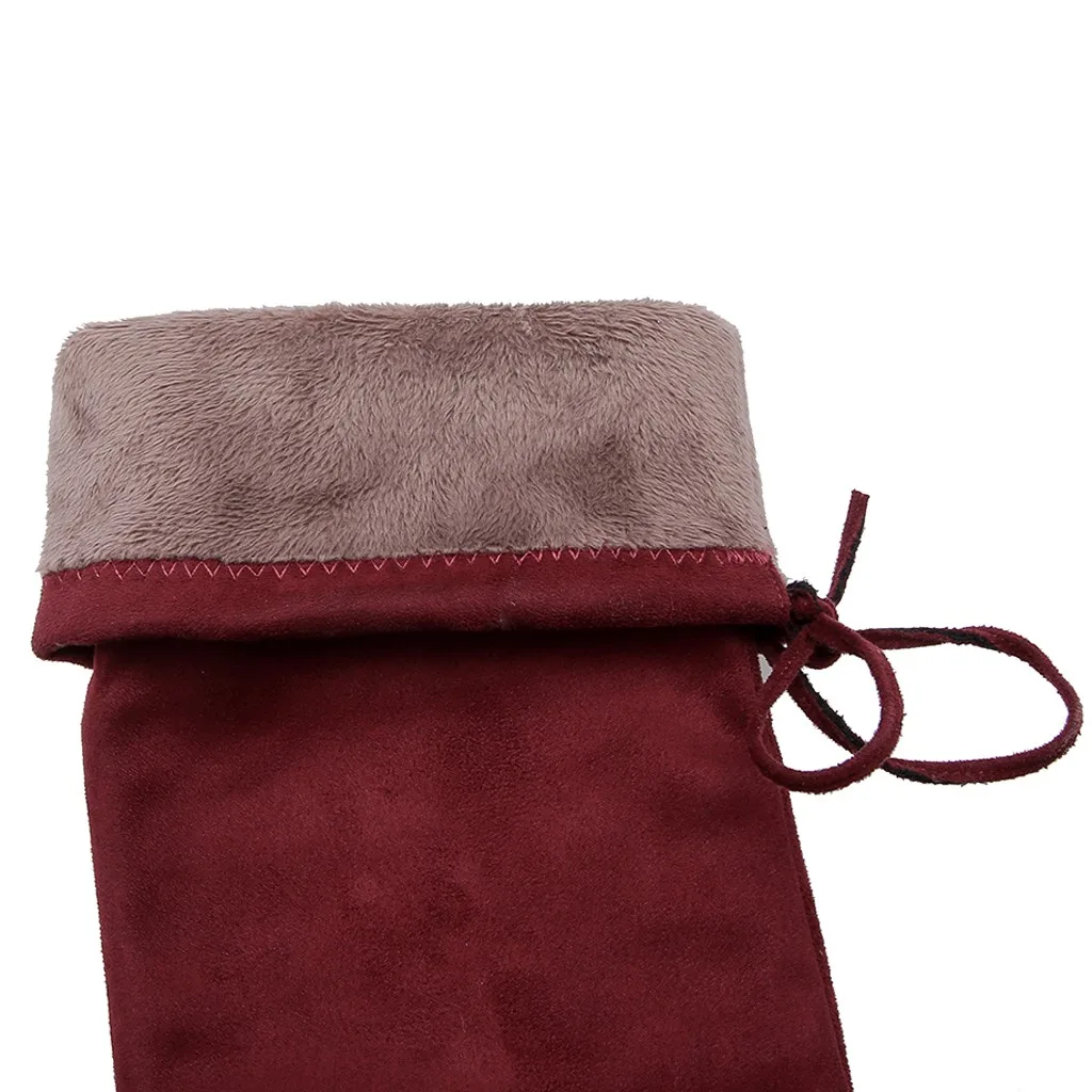 Женские высокие сапоги до колена модные замшевые из флока пикантные женские на