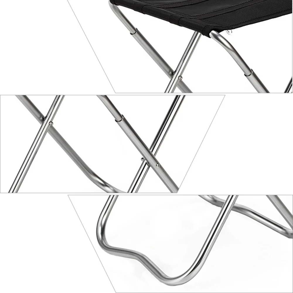 

1pc Practical Portable Sturdy Lightweight Casual Chairs for Outdoor (Black)