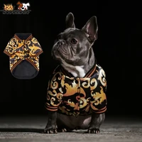 suprepet dog clothing for french bulldog gold embroidery dog jacket coat warm dog clothes puppy outfit cotton dogs jacket rope