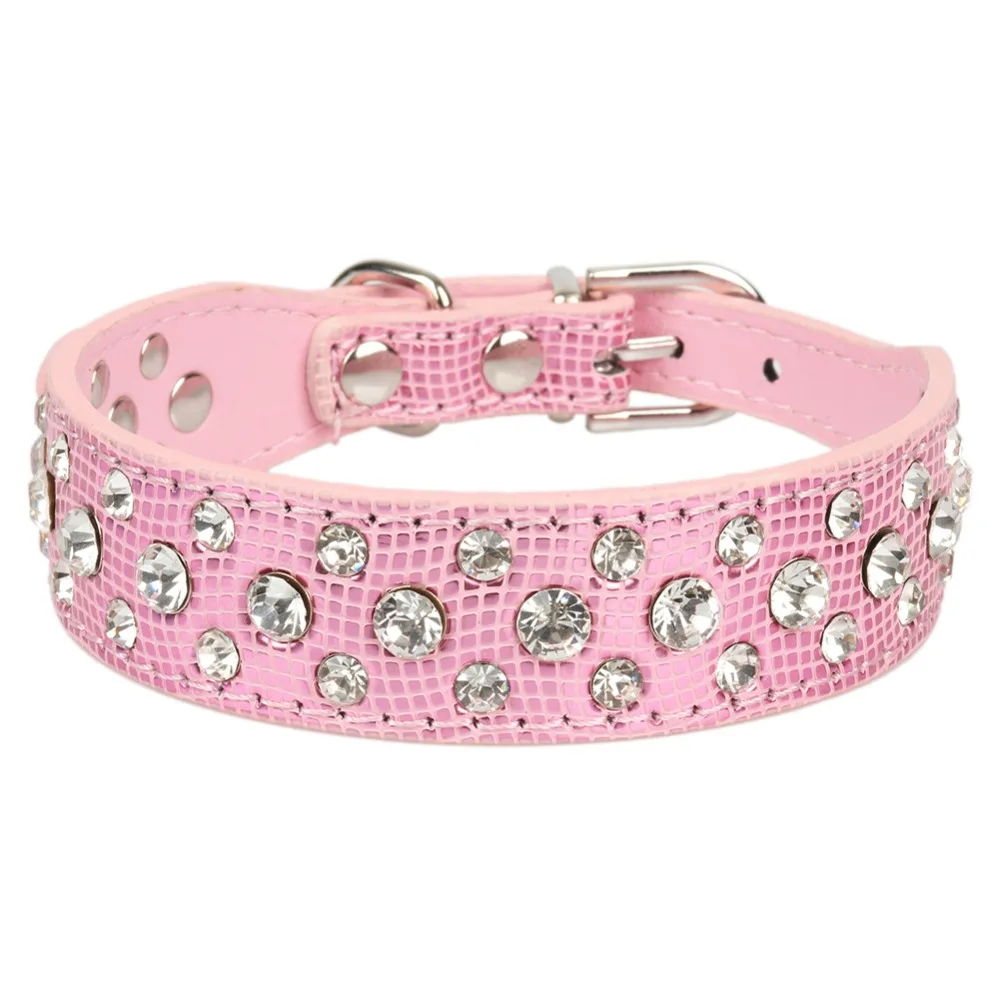 Ошейники для собак глянцевый Змеиный ошейник Стразы декоративный маленьких