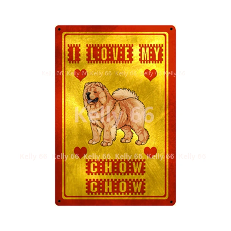 [Kelly66] Pet I Love My Dogs Бретань самоид Хаски немецкий овчаг металлический знак домашний