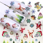 1 лист рождественского оленя колокольчик Санта Клаус Наклейки для ногтей полный обертывание переводная наклейка для ногтей наклейки для маникюра стиль рождественский подарок