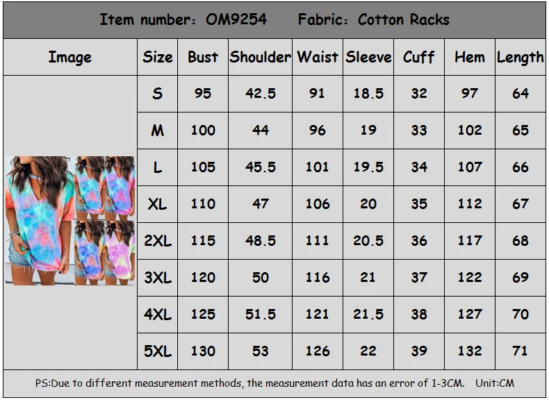 

Large Size 5XL Tshirt 2020 Summer Sexy Women Tie Dye Print Short T Shirt Short Sleeve Harajuku Designer Loose Casual Tee