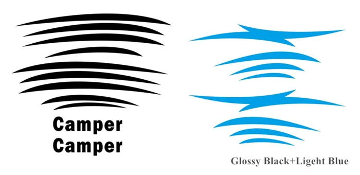 Glossy black-Blue 1 комплект дом на колесах караван путешествий трейлера туристического автофургона полосы Графика виниловый комплект Переводные картинки наклейки для автомобиля Авто кузова декоротивная наклейка для Стикеры - Название цвета: Glossy black-Blue