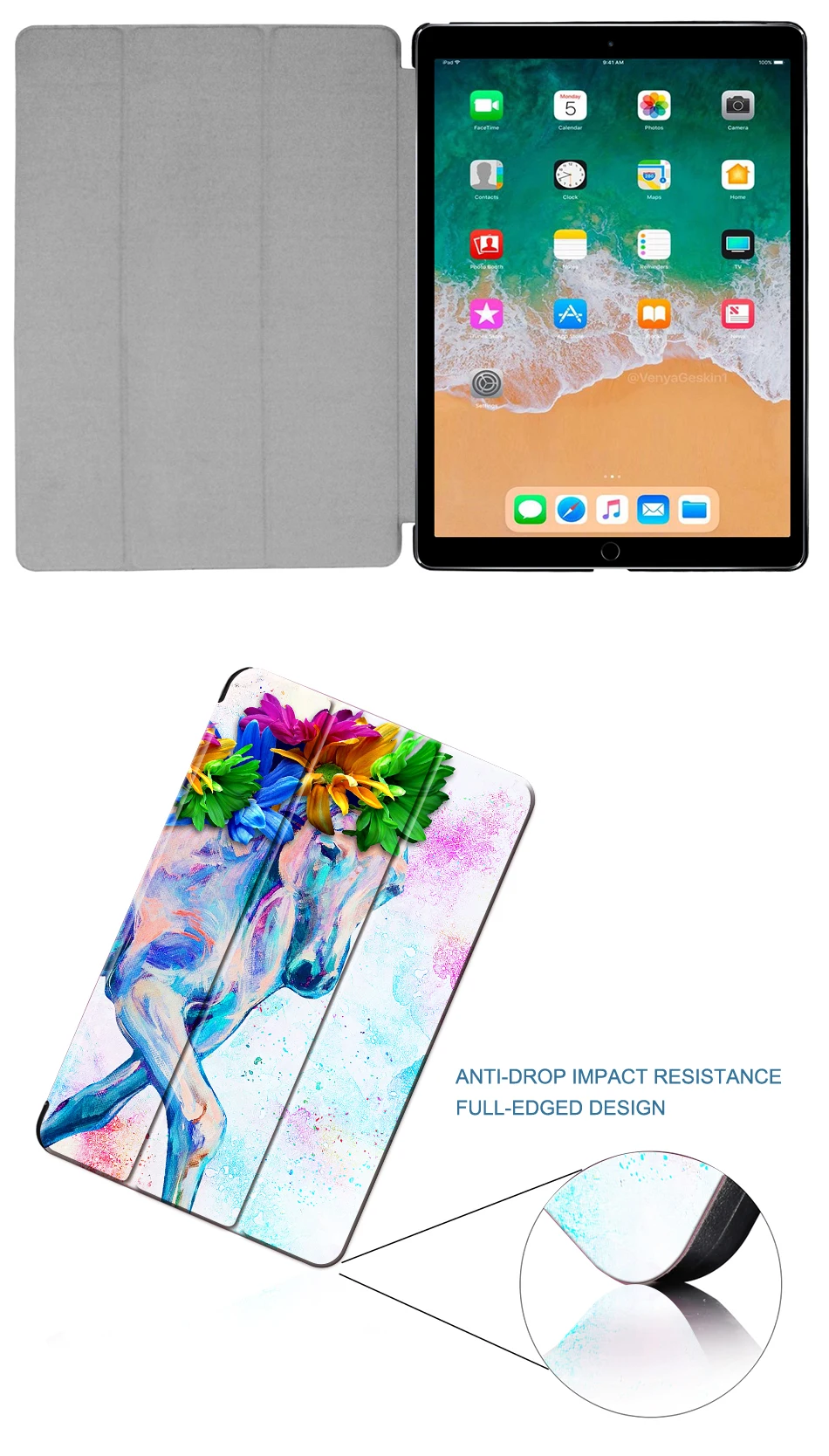 MTT Чехол для iPad Pro 12,9 дюйма модель A1584 A1652 A1670 A1671 тонкий из искусственной кожи Флип Стенд смарт-чехол Авто Режим сна/пробуждения