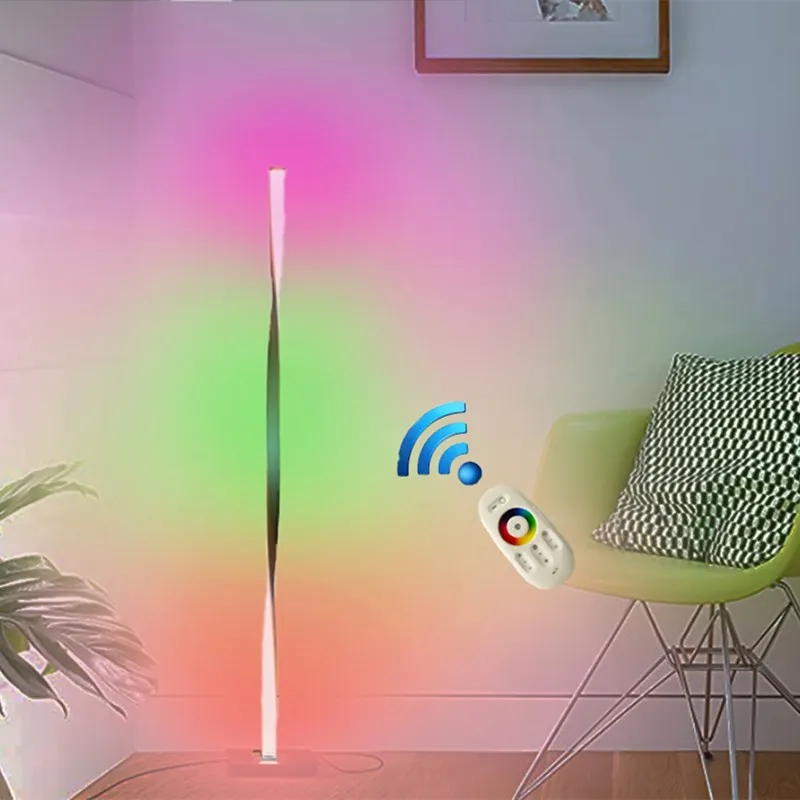 Минималистский стоячий торшер спираль RGB цветное освещение Торшер для гостиной