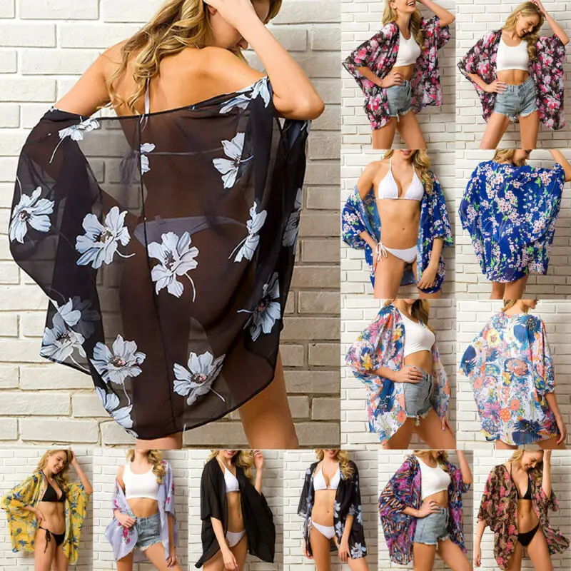 Модный тренд 2020 винтажная Женская Цветочная свободная шаль в стиле бохо кимоно