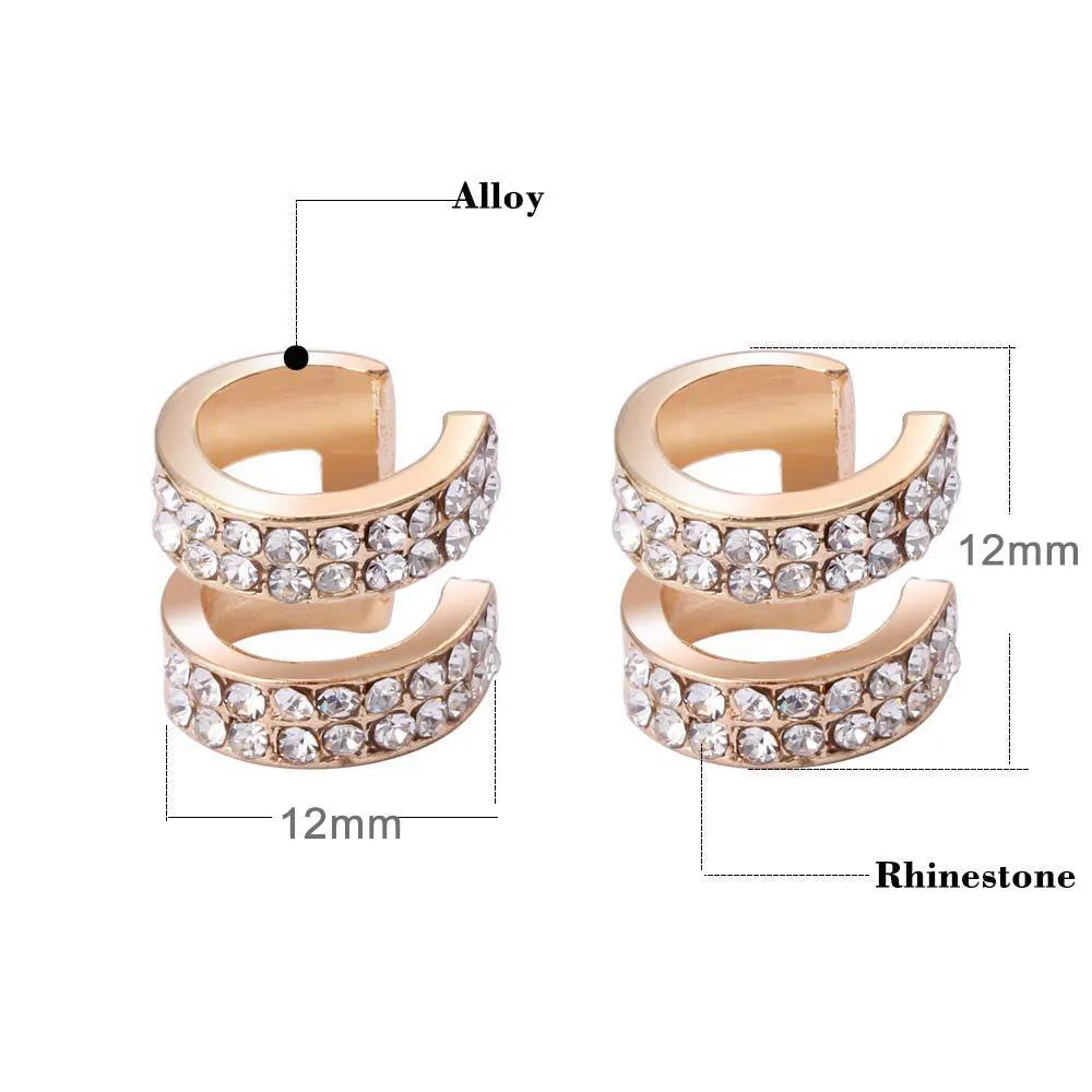 Женские серьги с кристаллами модные маленькие круглые серьги-каффы для ушей