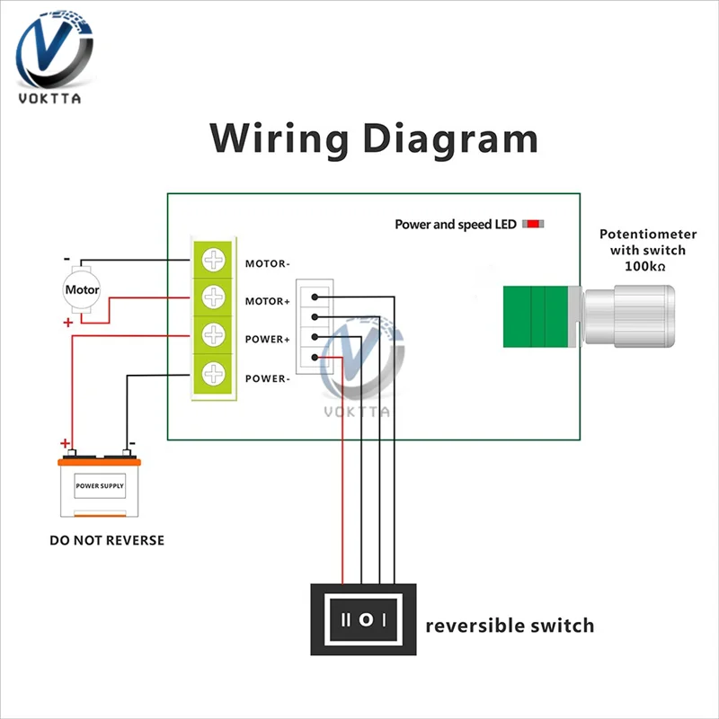 ШИМ Регулируемый реверсивный регулятор скорости двигателя постоянного тока 3A 80