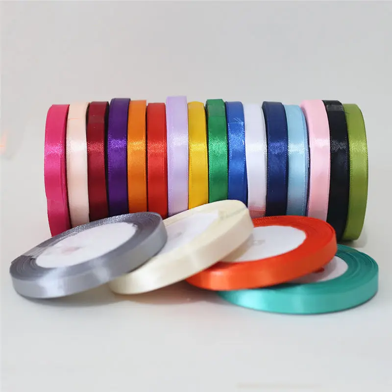 25 ярдов/6 мм 10 15 20 40 50 шелковая рулон атласной ленты творчество рукоделие декор D10