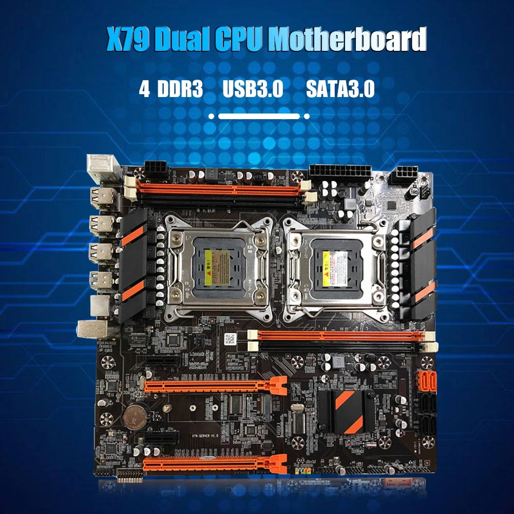 Billig Motherboard Set Speicher Motherboard X79 Dual CPU LGA 2011 16 USB Ports DDR3 SATA PCIE X16 PUBG Desktop Motherboard 2021