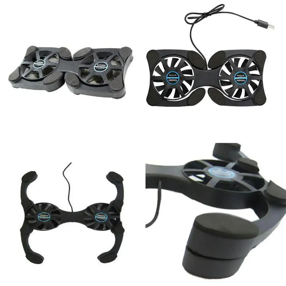 

Foldable USB Cooling Fan Mini Octopus Notebook Koeler Dubbele 7-15 inch Pad Stand Voor Notebook laptop Veiligheid Cooling F T3F8