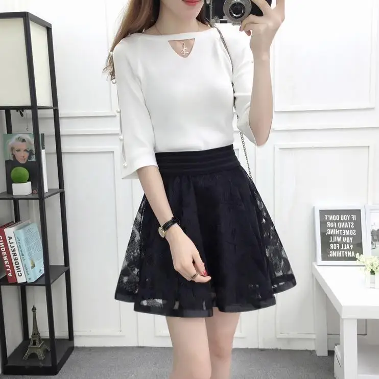 

Black lace skirt for women in spring and summer