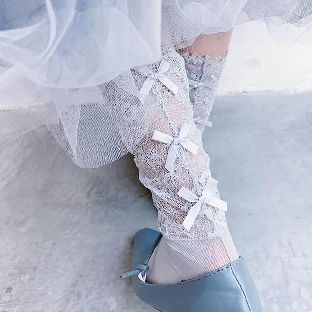 Мода 2019 Новый Для женщин Винтаж шнуровка носки лента с принтом в комплекте