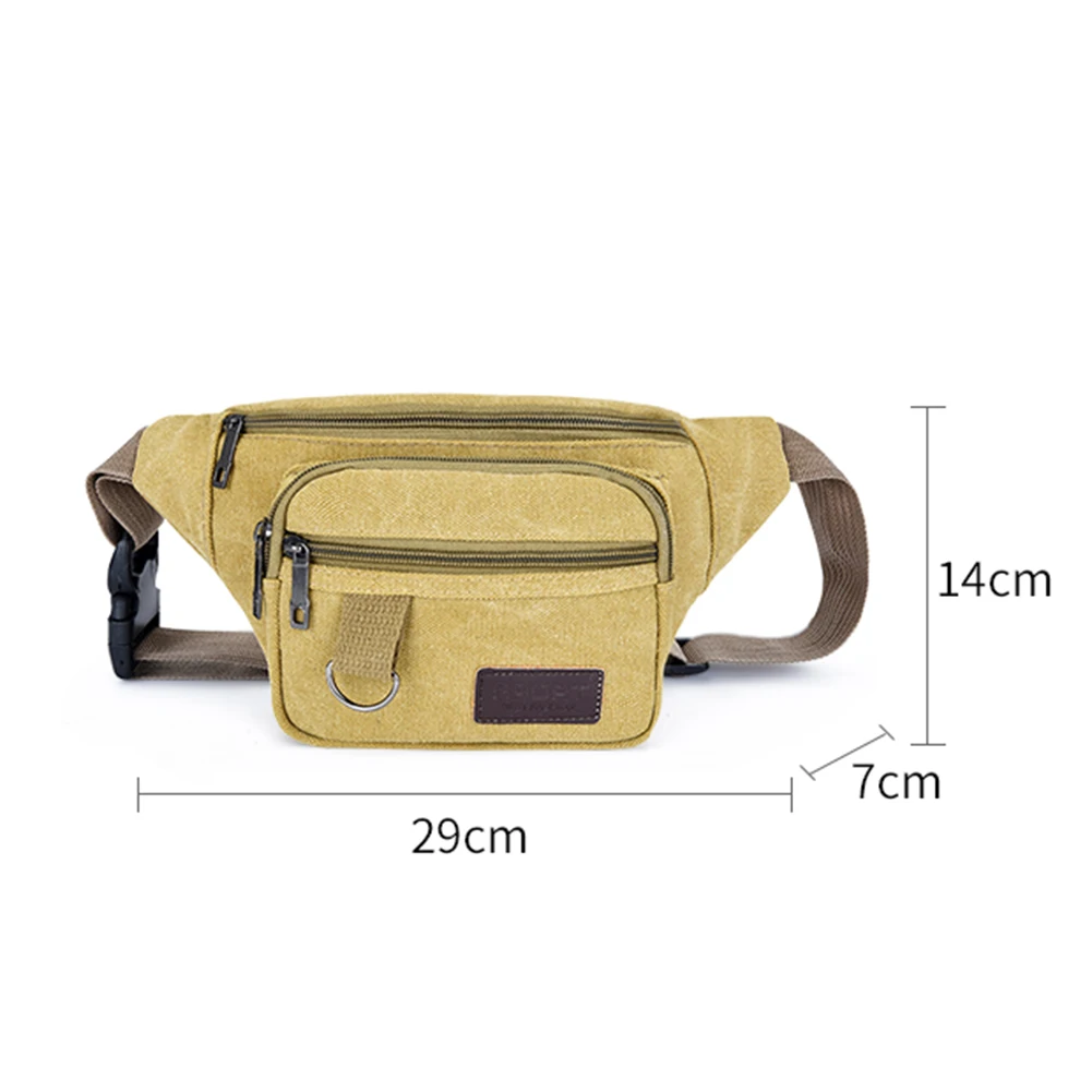 

Portable Canvas Fanny Pack Outdoor Sports Waist Bag Unisex Phone Pouch Crossbody Packs Female Male Classic Texture Bag