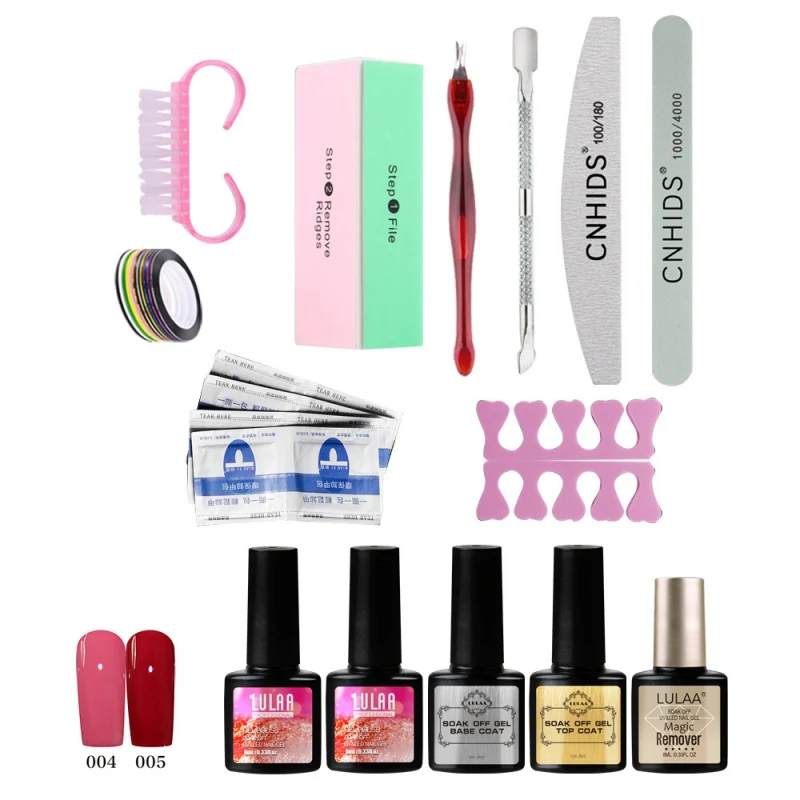 На весь ноготь художественный набор для полировки ногтей гель лак для ногтей средство для снятия маникюра Набор с УФ светодиодной лампой наборы для маникюра