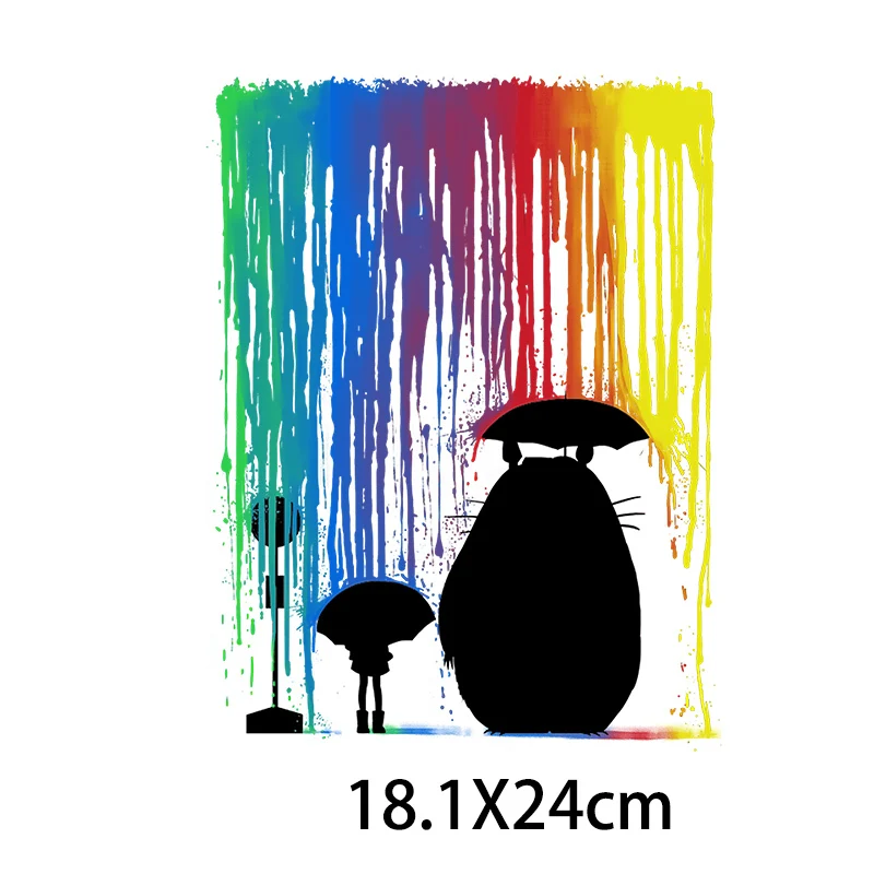 Мультяшные Аниме Тоторо термотрансферные наклейки для детской одежды