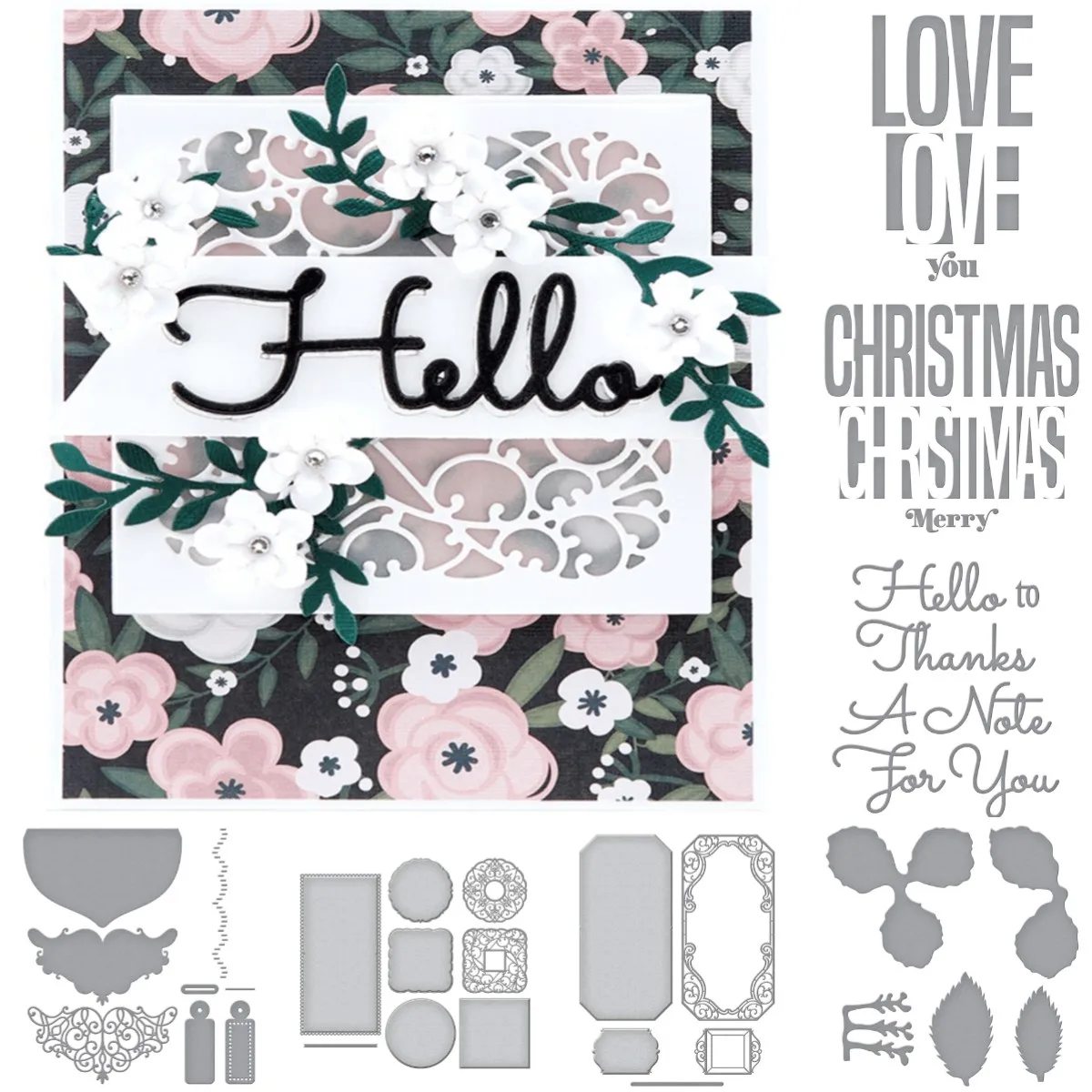 

Christmas Love Greeting Card Pattern Decoration New Metal Cutting Dies Set 2021 Hot Sale Scrapbook Embossing Handmade Diy Gift