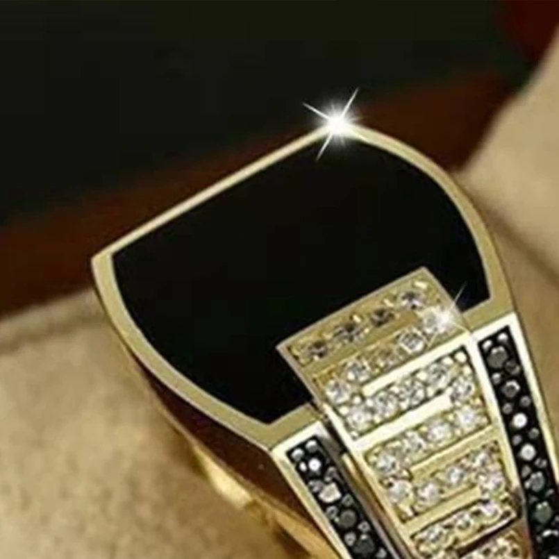 Кольцо мужское в стиле хип-хоп креативное Ювелирное Украшение золотого цвета с