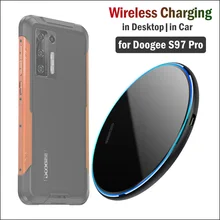 10W Fast Qi Wireless Charging for Doogee S97 Pro Rugged Smartphone Wireless Charger Car Charging Station Phone Holder Stand