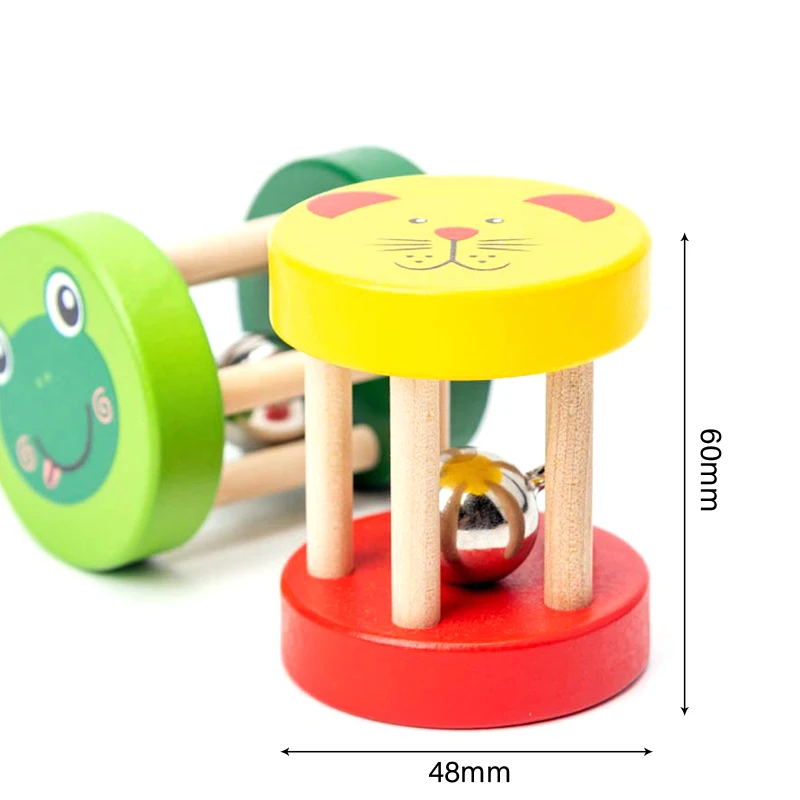 

Educational Wooden Toy 3D Puzzle Five-post Rattle Wooden Sensory Mathematic Training Early Intellectual Toy Random Color