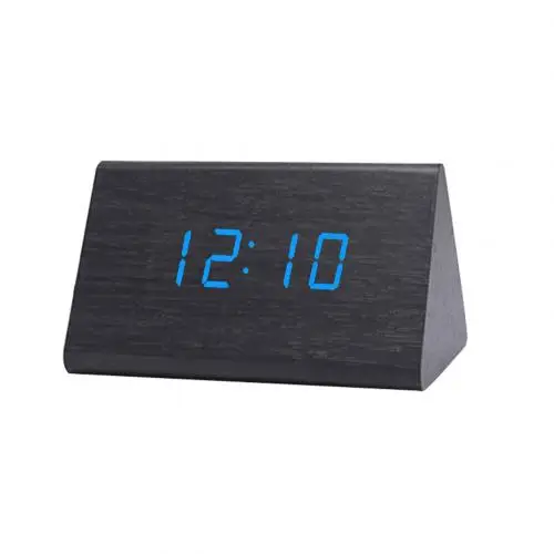 Kurogi Blue Цифровой деревянный USB светодиодный ночной Светильник будильник термометр дисплей часы для украшения гостиной на батарейках часы - Цвет: Kurogi Blue