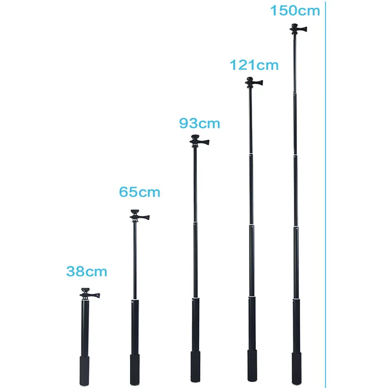 

Selfie Stick with Tripod 59Inch Extendable Monopod Phone Clip for Gopro Hero 9 8 7 6 5 SJCAM sj4000 Xiaoyi yi 4K EKEN Sports Cam