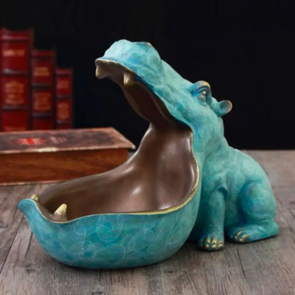 

Полимерная статуя в виде бегемота, кукла, ключ, контейнер для конфет, украшение для дома, обеденный стол, аксессуары, статуя