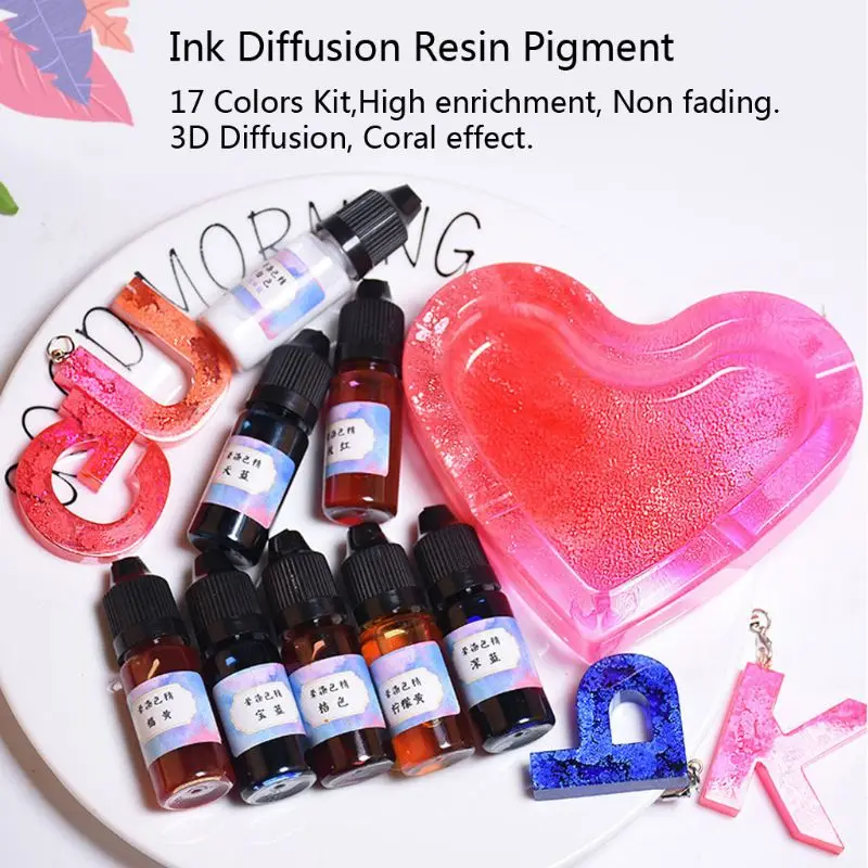

17 Color Ink Pigment Kit Liquid Colorant Dye Ink Diffusion Resin Jewelry Making