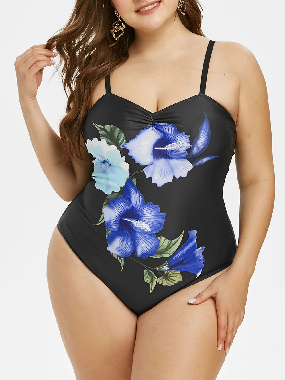 

Ruched Floral Print One-piece Swimsuit Bikinis 2021 Woman Brazilian One-Piece Swimsuit Tankini Swimsuit