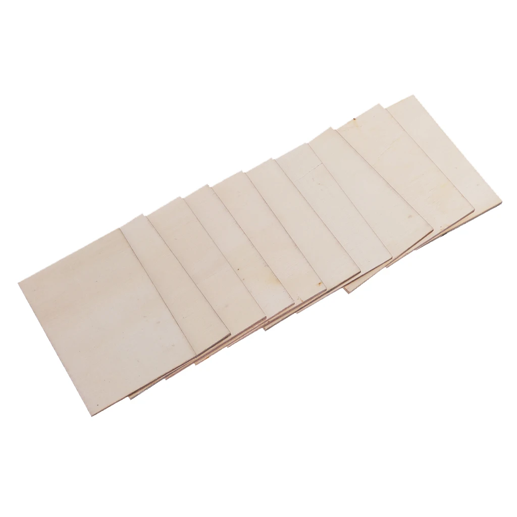 

10x Natural Wooden Wood Rectangle MDF Plaque Sign 70x49mm Woodworking Crafts