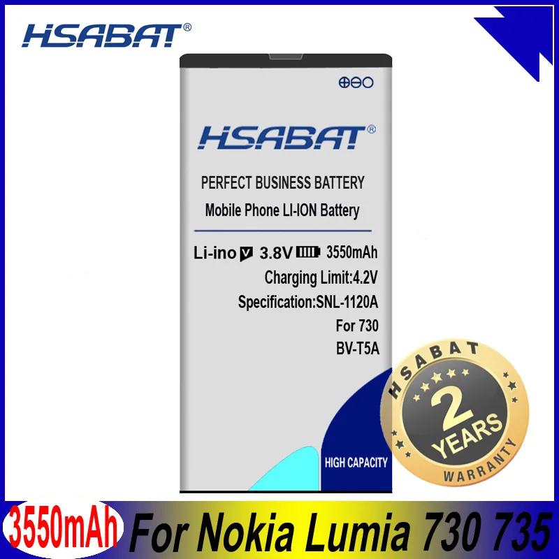 HSABAT 3550mAh BV-T5A BV T5A мобильный телефон Сменный аккумулятор для Nokia Lumia 730 735 738 RM 1038 1040