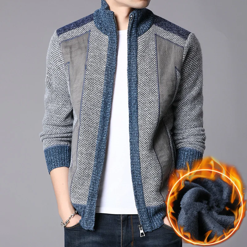 Мужской Повседневный Кардиган плотный деловой трикотажный кардиган теплая