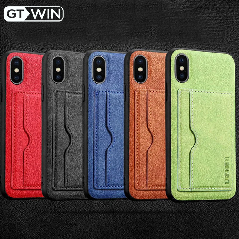 GTWIN модный роскошный кожаный защитный чехол для iPhone 7 Plus XR XS Max слот карт Поддержка