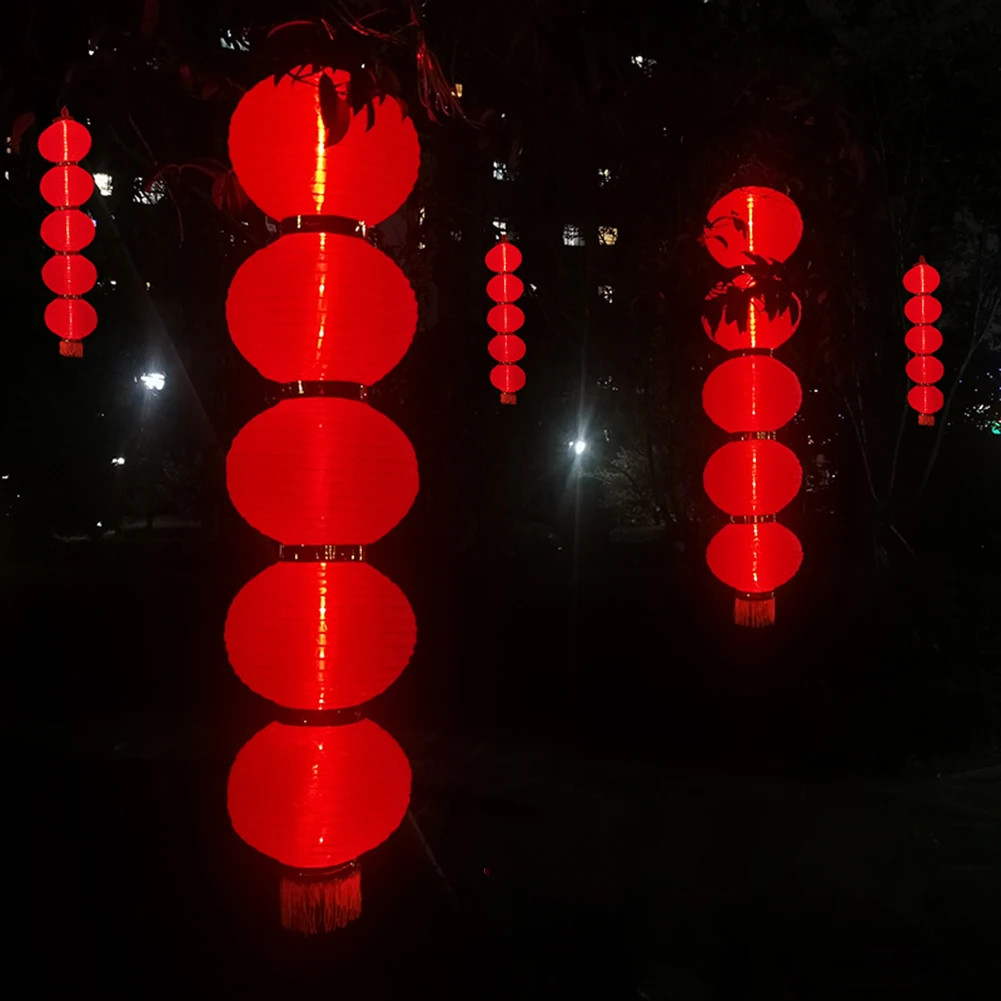 

Круглая китайская лампа-фонарик на новый год, праздничное освещение, наружная Водонепроницаемая подвесная гирлянда, праздничный Декор на в...