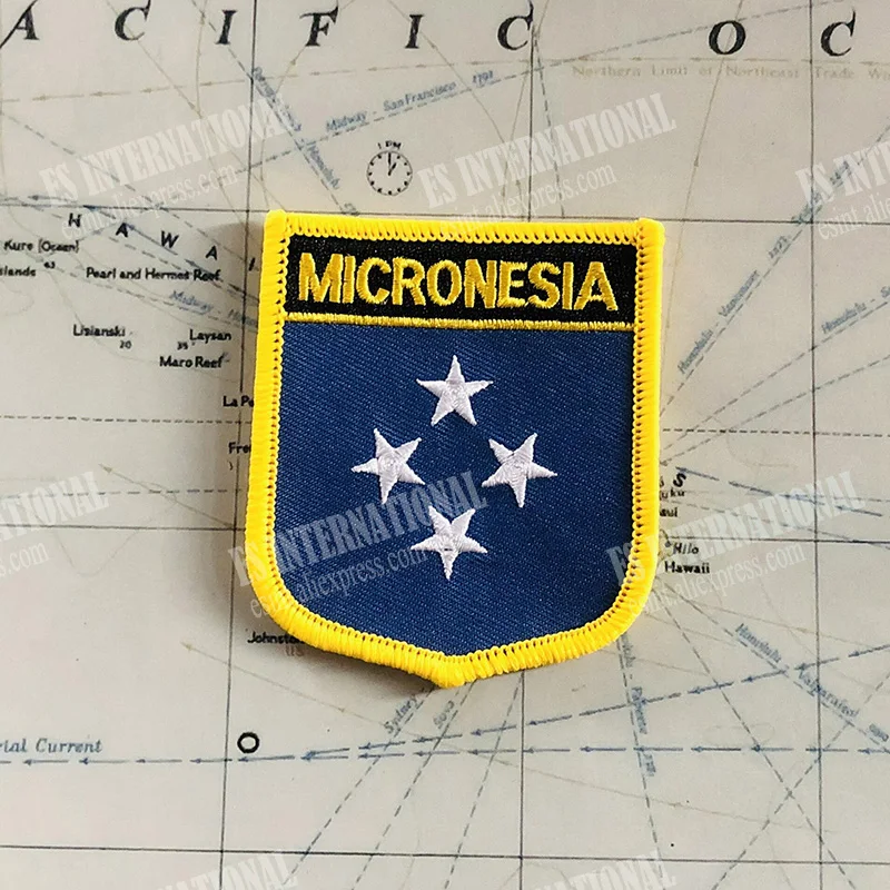 Значки с национальным флагом Микронезии повязка на руку нашивки вышивкой и