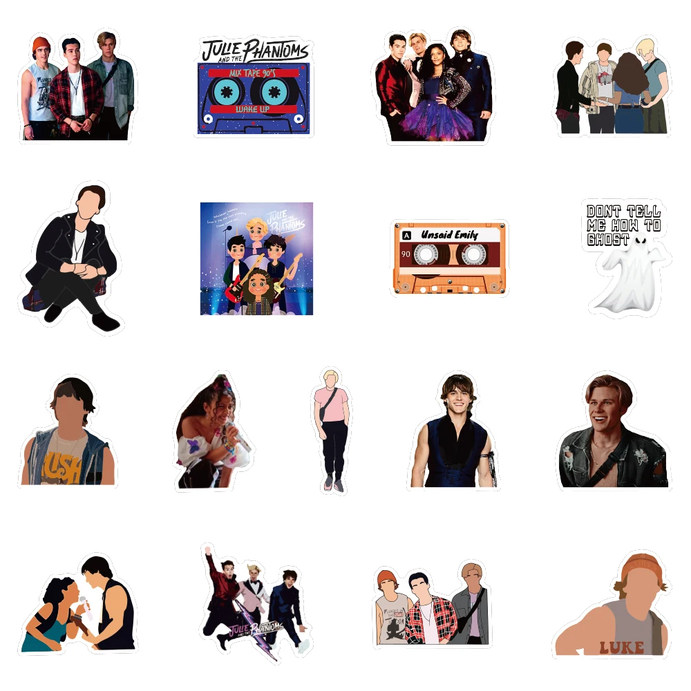 

50PCS American TV Series Julie and the Phantoms Stickers for Children Letter Diary Scrapbooking Stationery Pegatinas Stickers